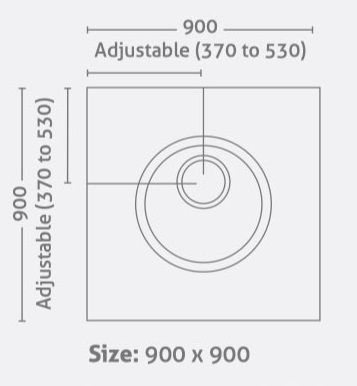 IMPEY LEVEL-DEC EASY FIT WETROOM FLOOR FORMER 900mm x 900mm for VINYL FLOORS, LDE9090GRY IMPEY LEVEL-DEC EASY FIT WETROOM FLOOR FORMER 900mm x 900mm for VINYL FLOORS, LDE9090GRY