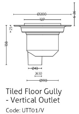 IMPEY AQUA-DEC EASY FIT 'SLOT' BRUSHED STAINLESS STEEL TILED FLOOR GULLY with VERTICAL OUTLET, QUAD01BSS/V (replaces UTT01/V) IMPEY AQUA-DEC EASY FIT 'SLOT' BRUSHED STAINLESS STEEL TILED FLOOR GULLY with VERTICAL OUTLET, QUAD01BSS/V (replaces UTT01/V)