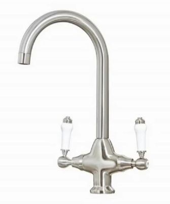 EVO IMPERIAL BRUSHED NICKEL TRADITIONAL MONO KITCHEN SINK MIXER TAP with SWIVEL SPOUT, KTAP009BN