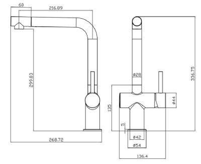 EVO INGLETON BRUSHED NICKEL FLEXIBLE PULL OUT MONO SINGLE SIDE LEVER KITCHEN SINK MIXER TAP with L SHAPED SWIVEL SPOUT, KTAP015BN EVO INGLETON BRUSHED NICKEL FLEXIBLE PULL OUT MONO SINGLE SIDE LEVER KITCHEN SINK MIXER TAP with L SHAPED SWIVEL SPOUT, KTAP015BN