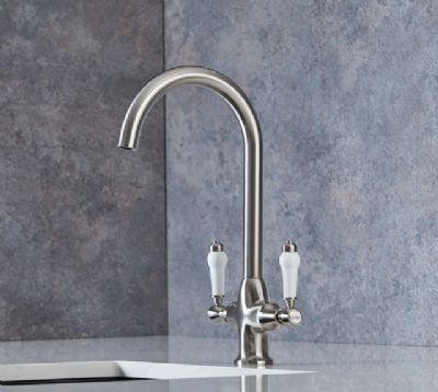 EVO IMPERIAL BRUSHED NICKEL TRADITIONAL MONO KITCHEN SINK MIXER TAP with SWIVEL SPOUT, KTAP009BN EVO IMPERIAL BRUSHED NICKEL TRADITIONAL MONO KITCHEN SINK MIXER TAP with SWIVEL SPOUT, KTAP009BN
