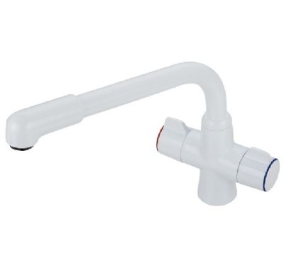 SAGITTARIUS RAMSAY WHITE MODERN MONO KITCHEN SINK MIXER TAP with SWIVEL SPOUT, KTS/243/W *SPECIAL OFFER*