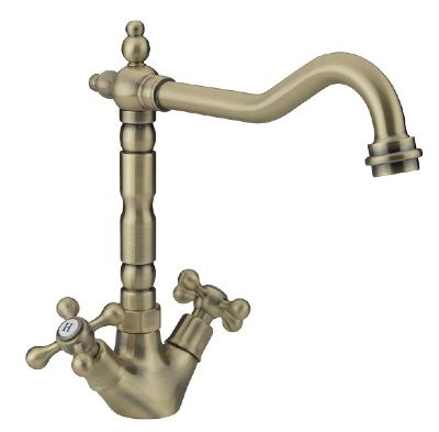 SAGITTARIUS TRAFALGAR FRENCH CLASSIC ANTIQUE BRUSHED BRASS TRADITIONAL MONO KITCHEN SINK MIXER TAP with SWIVEL SPOUT, KTT/293/BB *SPECIAL OFFER*