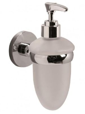 MILLER LILY CHROME BATHROOM FROSTED GLASS LOTION BOTTLE, L34