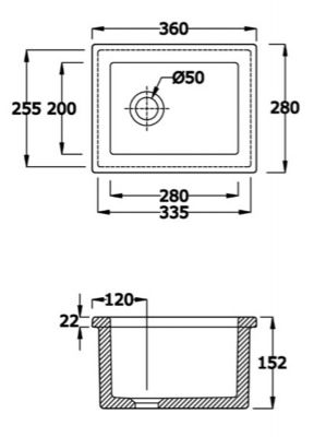 RAK LABORATORY 1 - WHITE RECTANGULAR DROP IN/INSET SINGLE BOWL CERAMIC SINK, LABSINK1 RAK LABORATORY 1 - WHITE RECTANGULAR DROP IN/INSET SINGLE BOWL CERAMIC SINK, LABSINK1