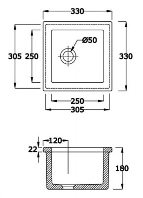 RAK LABORATORY 2 - WHITE RECTANGULAR DROP IN/INSET SINGLE BOWL CERAMIC SINK, LABSINK2 RAK LABORATORY 2 - WHITE RECTANGULAR DROP IN/INSET SINGLE BOWL CERAMIC SINK, LABSINK2