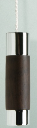 MILLER CLASSIC CHROME & SOLID DARK OAK BATHROOM CYLINDRICAL LIGHT PULL, 698C