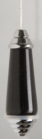 MILLER CLASSIC CHROME & BLACK BATHROOM TRADITIONAL CERAMIC LIGHT PULL, 6991C
