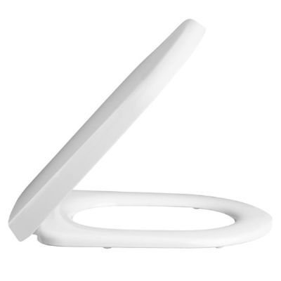 HUDSON REED LUXURY WHITE 'D' SHAPED SOFT CLOSE TOP FIX TOILET SEAT, NTS007 HUDSON REED LUXURY WHITE 'D' SHAPED SOFT CLOSE TOP FIX TOILET SEAT, NTS007