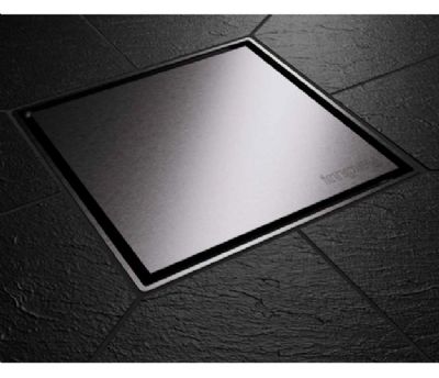 IMPEY AQUA-DEC EASY FIT QUAD DRAIN 'PARAGON SQUARE ALLURE' BRUSHED STAINLESS STEEL TILED FLOOR GULLY with VERTICAL OUTLET, QUADPARB/V