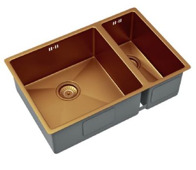 ELLSI ELITE INSET/UNDERMOUNTED COPPER EFFECT FINISH STAINLESS STEEL 1.5 BOWL SINK PDT-000007 ELLSI ELITE INSET/UNDERMOUNTED COPPER EFFECT FINISH STAINLESS STEEL 1.5 BOWL SINK PDT-000007