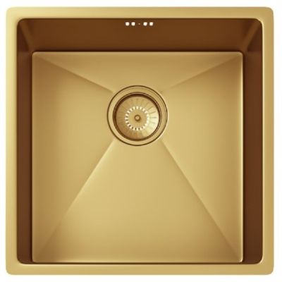 ELLSI ELITE INSET/UNDERMOUNTED GOLD EFFECT FINISH STAINLESS STEEL SINGLE BOWL SINK, PDT-000026 ELLSI ELITE INSET/UNDERMOUNTED GOLD EFFECT FINISH STAINLESS STEEL SINGLE BOWL SINK, PDT-000026