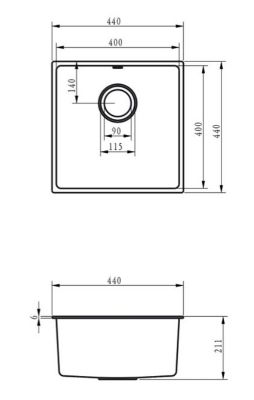 ELLSI COMITE MATT GREY SINGLE BOWL INSET/UNDERMOUNTED SINK, PDT-000097 ELLSI COMITE MATT GREY SINGLE BOWL INSET/UNDERMOUNTED SINK, PDT-000097
