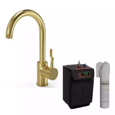 ELLSI FIRM/INDUSTRIAL BRUSHED BRASS FINISH 3 IN 1 INSTANT HOT WATER KITCHEN TAP with BOILER & FILTER, PDT-000244-215-52 (EL) *SPECIAL OFFER* ELLSI FIRM/INDUSTRIAL BRUSHED BRASS FINISH 3 IN 1 INSTANT HOT WATER KITCHEN TAP with BOILER & FILTER, PDT-000244-215-52 (EL) *SPECIAL OFFER*