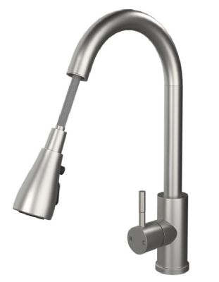 ELLSI LUXR BRUSHED STEEL MONO SINGLE LEVER KITCHEN SINK MIXER TAP with PULL-OUT FLEXIBLE SPRAY, PDT-000262 ELLSI LUXR BRUSHED STEEL MONO SINGLE LEVER KITCHEN SINK MIXER TAP with PULL-OUT FLEXIBLE SPRAY, PDT-000262