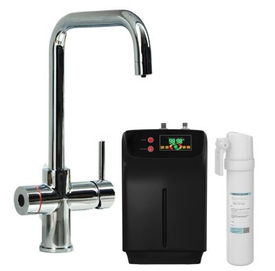 ELLSI IMPROMTA Biometric Controlled Chrome 3-in-1 Instant Hot Water 'D' Shaped Kitchen Tap with Boiler & Filter, PDT-001078-215(BIO)-52 ELLSI IMPROMTA Biometric Controlled Chrome 3-in-1 Instant Hot Water 'D' Shaped Kitchen Tap with Boiler & Filter, PDT-001078-215(BIO)-52