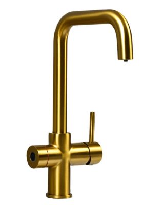ELLSI IMPROMTA Biometric Controlled Brushed Gold 3-in-1 Instant Hot Water 'D' Shaped Kitchen Tap with Boiler & Filter, PDT-001079-215(BIO)-52