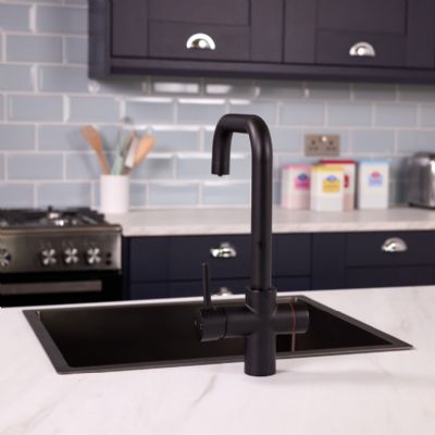ELLSI IMPROMTA Biometric Controlled Matt Black 4-in-1 Instant Hot Water 'D' Shaped Kitchen Tap with Boiler & Filter, PDT-001088-215(BIO)-52 ELLSI IMPROMTA Biometric Controlled Matt Black 4-in-1 Instant Hot Water 'D' Shaped Kitchen Tap with Boiler & Filter, PDT-001088-215(BIO)-52