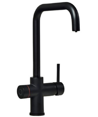 ELLSI IMPROMTA Biometric Controlled Matt Black 4-in-1 Instant Hot Water 'D' Shaped Kitchen Tap with Boiler & Filter, PDT-001088-215(BIO)-52