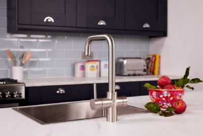 ELLSI IMPROMTA Biometric Controlled Brushed Steel 4-in-1 Instant Hot Water 'D' Shaped Kitchen Tap with Boiler & Filter, PDT-001090-215(BIO)-52 ELLSI IMPROMTA Biometric Controlled Brushed Steel 4-in-1 Instant Hot Water 'D' Shaped Kitchen Tap with Boiler & Filter, PDT-001090-215(BIO)-52
