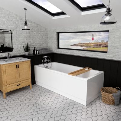 BEAUFORT PORTLAND SINGLE ENDED MATT WHITE 1700mm x 700mm x 5mm BATH, 42.0504 BEAUFORT PORTLAND SINGLE ENDED MATT WHITE 1700mm x 700mm x 5mm BATH, 42.0504