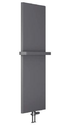 REINA BORDA ANTHRACITE TEXTURED MILD STEEL VERTICAL DESIGNER RADIATOR H1800 x W540, RND-BRD18054A