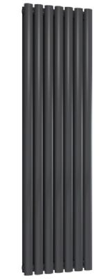 REINA NEVA ANTHRACITE DOUBLE PANEL VERTICAL DESIGNER RADIATOR H1500mm x W413mm, RND-NV4115AD