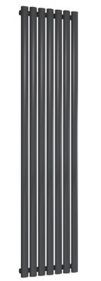 REINA NEVA ANTHRACITE SINGLE PANEL VERTICAL DESIGNER RADIATOR H1800mm x W413mm, RND-NV4118A