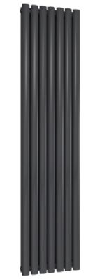 REINA NEVA ANTHRACITE DOUBLE PANEL VERTICAL DESIGNER RADIATOR H1800mm x W413mm, RND-NV4118AD