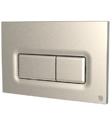 THOMAS DUDLEY REEF BRUSHED NICKEL VANTAGE/MINIFLO DUAL FLUSH 232mm x 152mm x 13mm PUSH PLATE, 373567