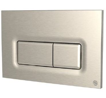 THOMAS DUDLEY REEF BRUSHED NICKEL VANTAGE/MINIFLO DUAL FLUSH 232mm x 152mm x 13mm PUSH PLATE, 373567 *SPECIAL OFFER*