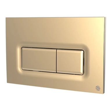 THOMAS DUDLEY REEF SATIN BRASS VANTAGE/MINIFLO DUAL FLUSH 232mm x 152mm x 13mm PUSH PLATE, 375050