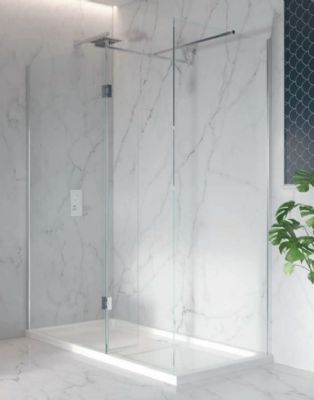 SCUDO S8 1000mm SINGLE WETROOM with HINGED RETURN PANEL, 100018WETSET
