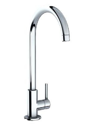CARRON PHOENIX SAVOY CHROME SINGLE SIDE LEVER MONO SINK MIXER TAP with SWAN NECK SWIVEL SPOUT & FLOW REGULATOR, 115.0746.520