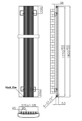TAILORED TAUPO ANTHRACITE ALUMINIUM DESIGNER RADIATOR H1800mm x W375mm, 2147 (TB) TAILORED TAUPO ANTHRACITE ALUMINIUM DESIGNER RADIATOR H1800mm x W375mm, 2147 (TB)