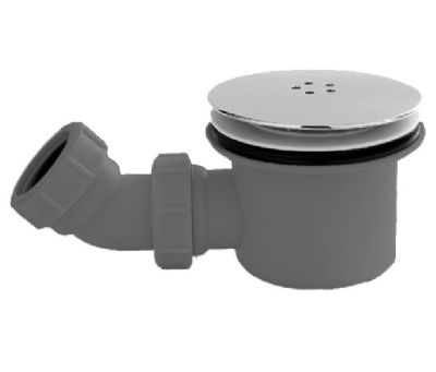 TAILORED CHROME 90mm HI-FLOW SHOWER WASTE/TRAP, 0138