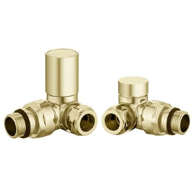 images/TAILORED MODERN ROUND BRUSHED BRASS CORNER TOWEL RAIL RADIATOR VALVES, TIS0227 (TB)