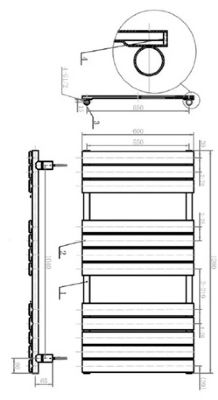 TAILORED QUEENSTOWN CHROME DESIGNER TOWEL WARMER H1200mm x W600mm, 2077 (TB) TAILORED QUEENSTOWN CHROME DESIGNER TOWEL WARMER H1200mm x W600mm, 2077 (TB)