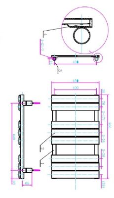 TAILORED QUEENSTOWN ANTHRACITE DESIGNER TOWEL WARMER H800mm x W450mm, 2089 (TB) TAILORED QUEENSTOWN ANTHRACITE DESIGNER TOWEL WARMER H800mm x W450mm, 2089 (TB)
