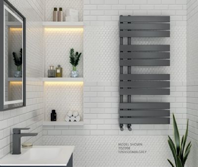 TAILORED WELLINGTON ANTHRACITE GREY DESIGNER OFFSET TOWEL WARMER/RADIATOR H1122mm x W500mm, 2098 (TB) TAILORED WELLINGTON ANTHRACITE GREY DESIGNER OFFSET TOWEL WARMER/RADIATOR H1122mm x W500mm, 2098 (TB)