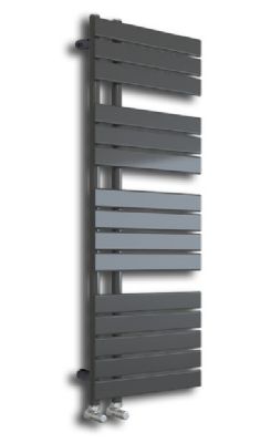 TAILORED WELLINGTON ANTHRACITE GREY DESIGNER OFFSET TOWEL WARMER/RADIATOR H1292mm x W500mm, 2099 (TB)