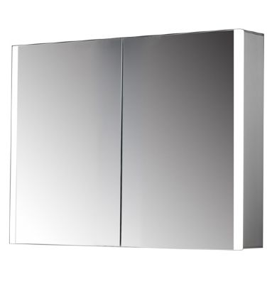 TAILORED BEAU ILLUMINATED DOUBLE DOOR MIRROR CABINET with LED SIDE STRIPS, 3102