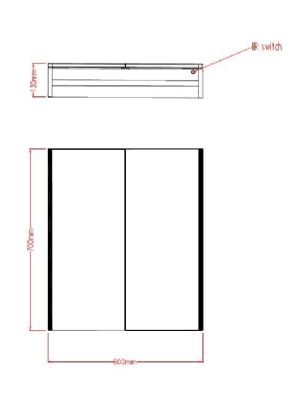 TAILORED BEAU ILLUMINATED DOUBLE DOOR MIRROR CABINET with LED SIDE STRIPS, 3102 TAILORED BEAU ILLUMINATED DOUBLE DOOR MIRROR CABINET with LED SIDE STRIPS, 3102