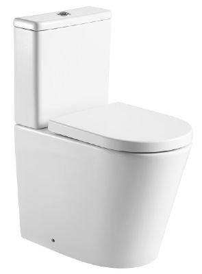 TAILORED FERRARA PLUS RIMLESS SHORT PROJECTION COMFORT HEIGHT FULL BACK TO WALL CLOSE COUPLED 'D' SHAPED WC with SOFT CLOSE SEAT, 6014 (TB)