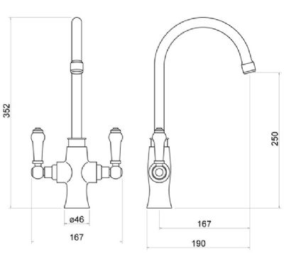 TRISEN RURA BRUSHED NICKEL TRADITIONAL DUAL LEVER SWAN NECK KITCHEN MONO SINK MIXER TAP with SWIVEL SPOUT, TK002BN **SPECIAL OFFER** TRISEN RURA BRUSHED NICKEL TRADITIONAL DUAL LEVER SWAN NECK KITCHEN MONO SINK MIXER TAP with SWIVEL SPOUT, TK002BN **SPECIAL OFFER**