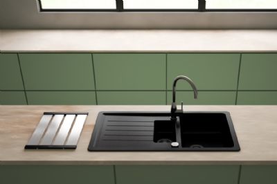 SCHOCK PINEDO D-150 INSET/TOPMOUNTED ONYX CRISTALITE GRANITE 1.5 BOWL SINGLE DRAINER SINK, SCH-PIND150UGON SCHOCK PINEDO D-150 INSET/TOPMOUNTED ONYX CRISTALITE GRANITE 1.5 BOWL SINGLE DRAINER SINK, SCH-PIND150UGON