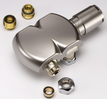 ULTRAHEAT INTERAXIAL BRUSHED MATT SWIVEL 50 RADIATOR VALVES, UDS927 (Set)