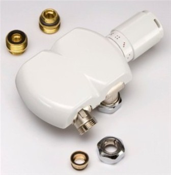 ULTRAHEAT INTERAXIAL WHITE & CHROME SWIVEL 50 RADIATOR VALVES, UDW927 (Set)