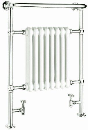 REINA VICTORIA CHROME & WHITE BATHROOM TRADITIONAL TOWEL WARMER H960mm x W675mm, RND-VIC01