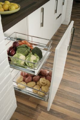 HAFELE 600mm CHROME LINEAR WIRE SOFT CLOSING PULL OUT STORAGE BASKET SET with FRONT FIX OPTION, 540.18.205 HAFELE 600mm CHROME LINEAR WIRE SOFT CLOSING PULL OUT STORAGE BASKET SET with FRONT FIX OPTION, 540.18.205